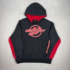 Y2K Mens Beimar Mercury Marine Graphic Colorblock Hoodie Large